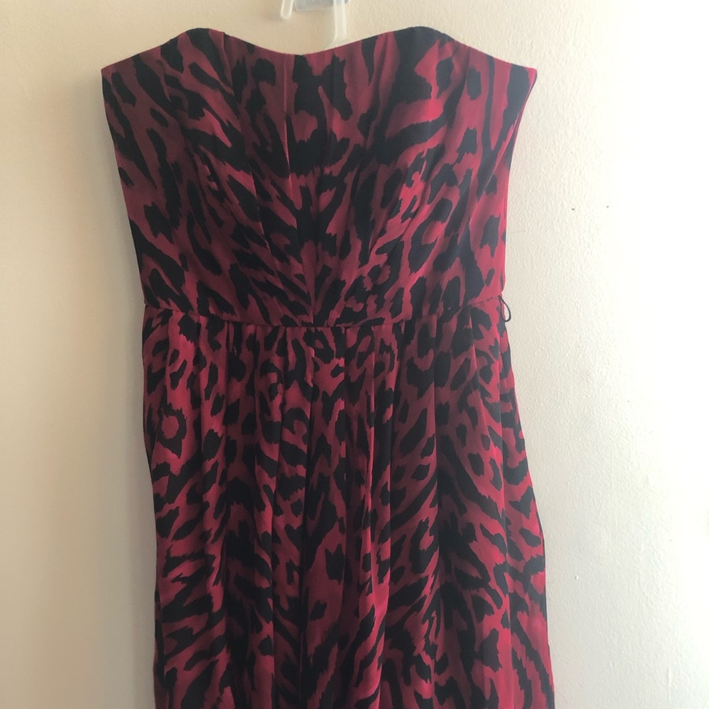 Cocktail dress-red/black leopard print